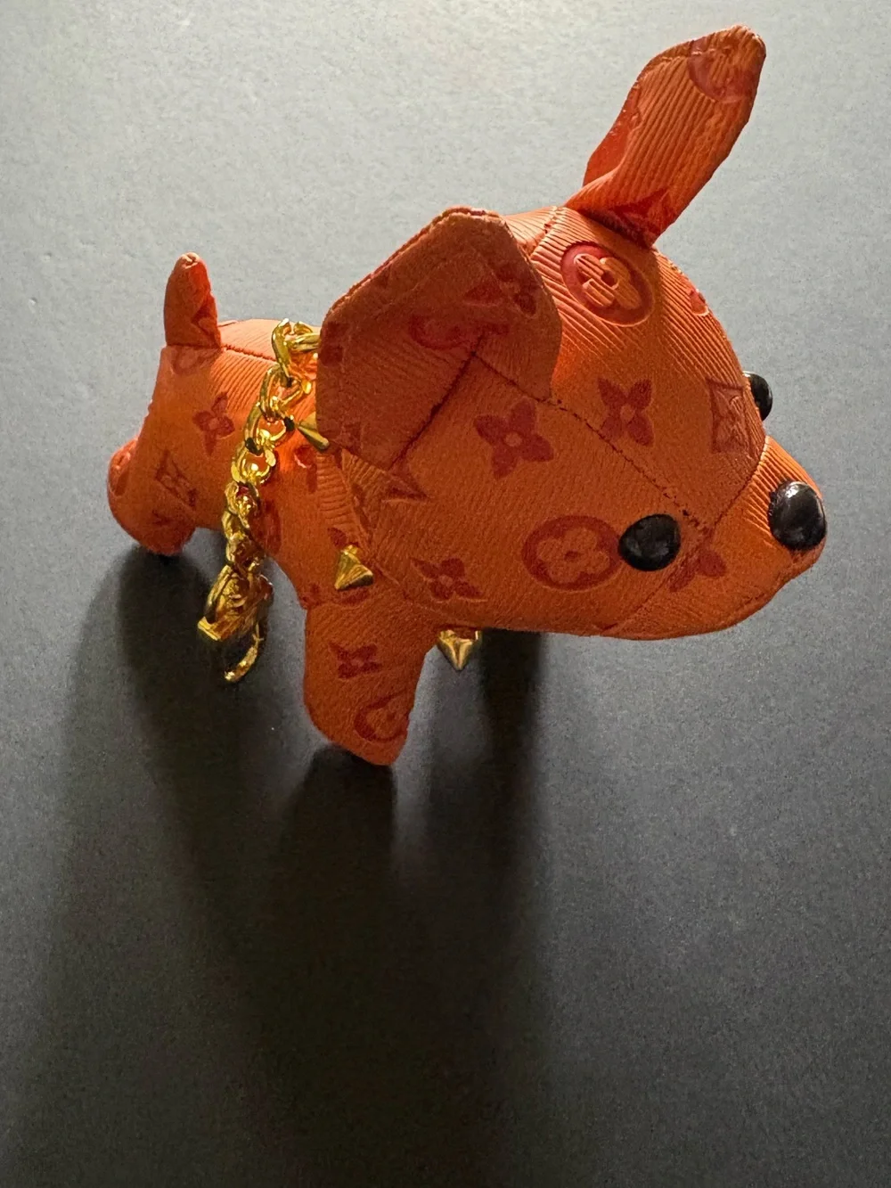 Fashion Orange Dog Puppy Keychain Holder Bag Charm